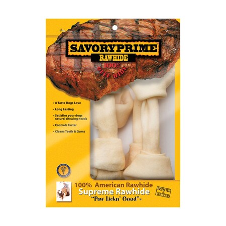 Savory Prime Savory Prime Large Adult Knotted Bone Natural 8-9 in. L 4 pk 997